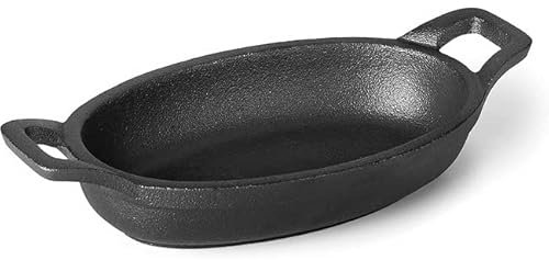 Suinga Casseruola Ovale senza Base Magma, Ghisa Nero, Ø 21,7 x 15 cm - Capacità 700 ml.