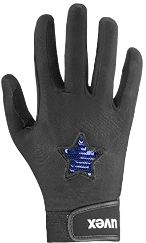 Uvex glamstar - Flexibler Reithandschuh für Kinder - exzellenter Grip & strapazierfähig - 4D-Stretch - Black-Blue - 4
