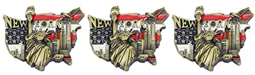 Kühlschrankmagnete New York Set 3-teilig, Weiß Souvenir Magnets für Fotos Notizen Reiseerinnerungen Deko Magnet für Küche Büro Whiteboard