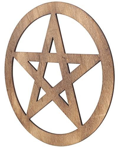 Zerodeko Legno Pentacolo Parete Pentagramma Appeso A Parete Decorazione Della Parete Arte Astrologia Ornamenti Per Tarocchi Wicca Rituale Pagano Buona Fortuna Decor Caffè