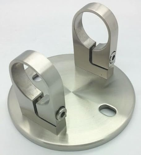 Edelstahl verstellbarer Pfostenhalter 42,4 Rohrschellen V2A Wandanker Halterung Treppe Geländer Handlauf