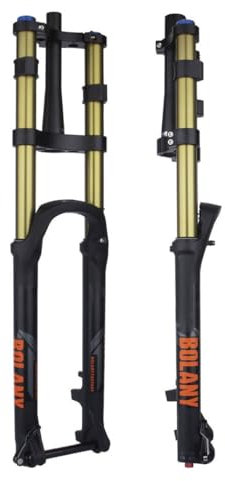 LUNJE 26 27.5 29 Mountain Bike Suspension Fork Tapered Double Shoulder Downhill MTB Air Fork Travel 160mm Rebound Adjustable DH/XC Thru Axle 15 * 110mm (Color : Gold, Size : 29'')