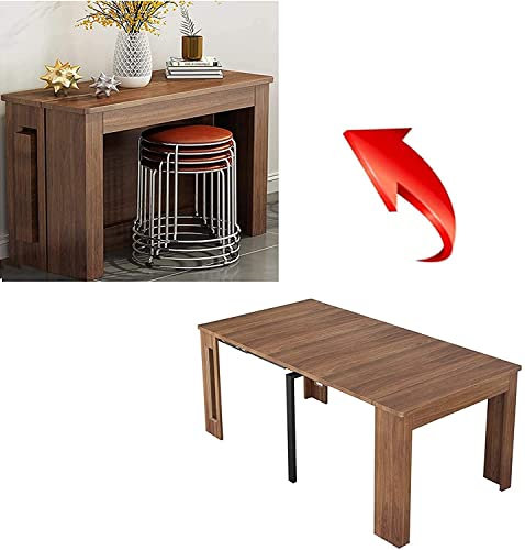 URBERY Multifunktionaler Klapp-Esstisch, Drop-Leaf-ESS-Küchentisch, ausziehbares Design, bis zu 185 cm, hohles Tischfuß-Design, ideal für Familientreffen, Küche, Esszimmer