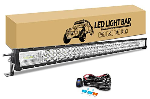 RIGIDON 107cm 540W Led lichtleiste kfz mit 12V Kabelbaum, Led Arbeitsscheinwerfer Bar Arbeitslichtleiste Zusatzscheinwerfer für 4x4 Auto Offroad Lkw Pkw Truck SUV ATV UTV fahrzeuge Nebelscheinwerfer