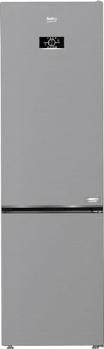 Beko B5RCNA406HXB1 bPRO 500 freistehende Kühl-/Gefrierkombination, Großer Kühlschrank, 355 l, NoFrost, Smooth Fit: 90 Grad Türöffnung, 3 Gefrierschubladen, HarvestFresh, AeroFlow, Edelstahl-Look