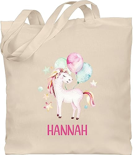 Geschenk mit Namen personalisiert by Shirtracer - Baumwolltasche - Einhorn Unicorn Einhörner