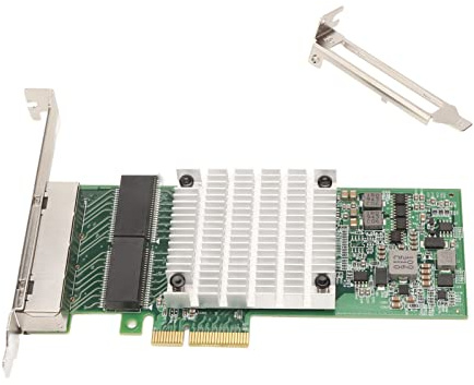 Jectse Nic Gigabit de 4 Puertos para Chip Intel I350, Tarjeta de Interfaz de Red I350-T4 PCIE X 4 10/100/1000 Mbps, Tarjeta Gigabit Ethernet de Cuatro Puertos RJ45 PCI Express 2.1 5GT/s