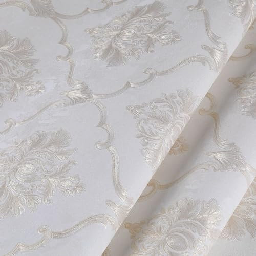 BPILOT Tapete 3D-Relieftapete Im Europäischen Stil Wohnzimmer Restaurant Hotel Große Blumentapete Pvc Nicht Selbstklebend Hellbeige