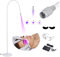 lampara uv De Curado Con Pegamento, Luz De ExtensióN De PestañAs Led Uv + Parche En El Ojo + Gafas + Interruptor De Pie,TamañO De Punto Ajustable,395-400 Nm,Pegamento Curado En 1-3 Segundos,White