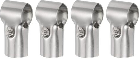Sourcing Map 4pcs Stainless Steel T Pipe Clamp Connector, Fit OD 1-1/4 Inch (30mm), Silver