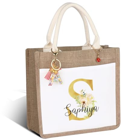 CGFN Jutetasche Personalisiert,CGFNThe tote bagfür Damen Freundin,Einkaufstasche Für Shopper Picknick Reisen Strand und Alltag, Brauttasche