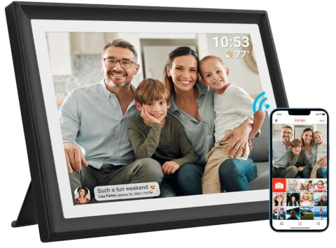32GB FRAMEO 10.1 Inch WiFi Digital Photo Frame with LED Light, 1280x800 HD IPS LCD Touch Screen, Auto-Rotate Portrait and Landscape, 32GB Storage, Share Moments Instantly via Frameo App from Anywhere