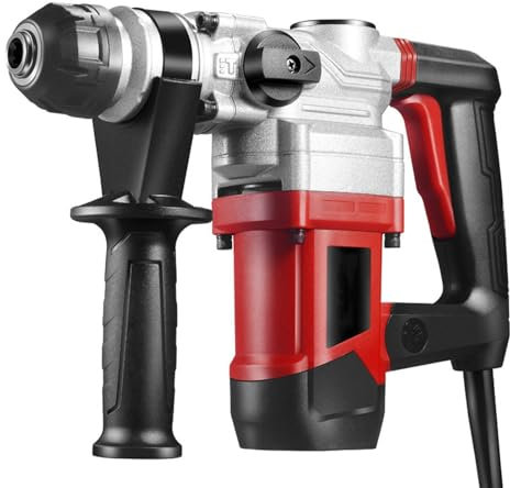 Trapano A Percussione, Trapano A Percussione Elettrico da 1200W, Set di Trapani A Percussione con Manopola di Regolazione delle Funzioni 3 in 1 con Impugnatura Rotante A 360°, per Forare L'acciaio