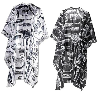 Healeved 2pezzi Mantello Parrucchiere Per Colorazione e Taglio Grembiule Protettivo Per Parrucchieri Facile Da Pulire e Leggero