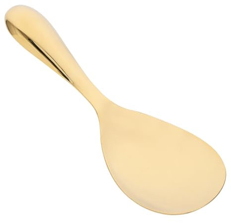 Ciieeo Cuillère à Riz En Acier Inoxydable 304 Dorée Finition Miroir Brillante Cuillère Cuisine Ergonomique Polyvalente Pour Salade Riz Nouilles Ramen Service Quotidien