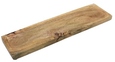 Mango Holztablett Natur - 46 x 13 cm - Advents Kerzen Tablett - Weihnachts Deko Obst Schale Teller