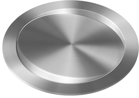JTWWDM Silberner Mülleimerdeckel Aus Edelstahl, Integrierter Schwingdeckel für Die Arbeitsplatte, Mülleimerdeckel Mit Abfallschachtklappe, Runder Deckel für Küche Schreibtisch,23.8cm 430 Material