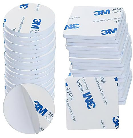 Cinta Doble Cara Extrafuerte, 40 Piezas de Almohadillas Adhesivas de Doble Cara Extra Fuerte, Almohadillas Adhesivas de Espuma, Almohadillas Adhesivas para Paredes, Coche (30 mm, 40 mm)