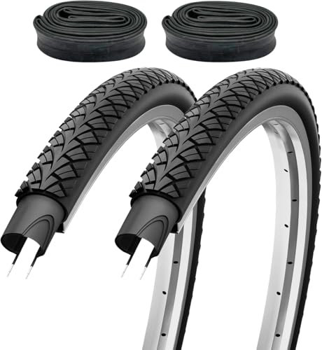 2er Set Fahrradreifen 28x1,75 Zoll 47-622 700x45c mit Fahrradventil Schläuchen DV