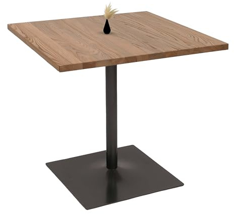 Mendler Bistrotisch HWC-H10 75x80x80cm Holz - Hellbraun | Bartisch, Thekentisch, Industrial, Gastronomie, Ulme, MVG-Zertifiziert