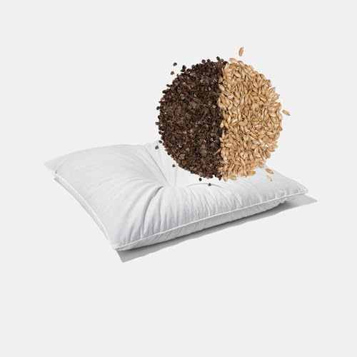 Tribu Naturals Almohada Ecológica de Espelta, Relleno Natural, Ortopédica, 45x60cm, Blanco, Rectangular, Cremallera, Algodón Satinado Oeko-Tex, Artesanal, Adulto