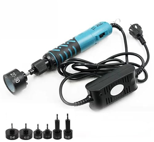 Electric Bottle Capping Machine, Handheld Bottle Screw Capping Machine, with 6 Capping Head, Speed Adjustable 800-1400 RPM, Torque Range 2-25 Kgf.cm, for 10-50mm Bottle Cap