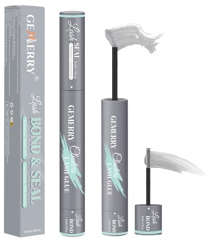 GEMERRY Bond and Seal 10ML Colle Faux Cils Colle Extension Cils Waterproof Eyelash Extension Glue for Individual Cluster Eyelashes (Gris)