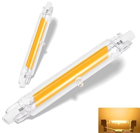 Dvnoua R7S LED 118mm Dimmbar Lampen, 20W LED R7S 118mm Ersatz für 200W J118mm Halogenstab, Warmweiß 3000K, 2000LM, Kein Flackern, 360°Abstrahlwinkel, Beleuchtung für Zuhause/Außenbeleuchtung, 2PCS