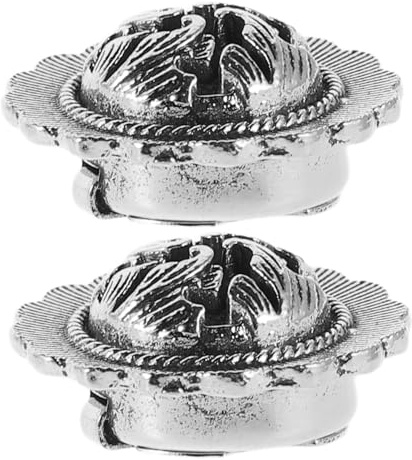 MOBUTOFU Cubiertas Decorativas de Botones para Camisas Vintage de Aleación Plata, 2 Piezas para Ropa Formal Estilo Unisex y Funcionalidad para Extender Vida