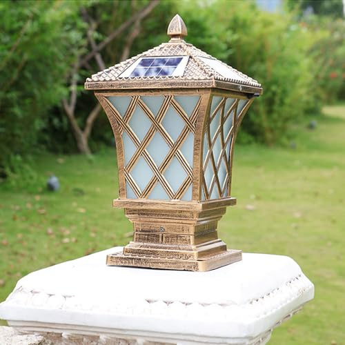 CMBSSTFC bolardo Luces al Aire Libre Solar s, Luz de Pilar Impermeable Luces de Columna LED Populares al Aire Libre Valla de Patio Paisaje Bolardo Poste Lámpara Luz de Columna
