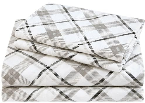 Comfort Spaces 100% Cotton Flannel Sheets Queen Size, Ultra Soft, 4 Pcs
