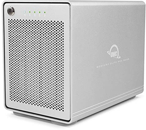 OWC Mercury Elite Pro Quad (0 TB) - Externes Speichergehäuse mit Vier Einschüben und SoftRAID XT für 2,5-Zoll- und 3,5-Zoll-SATA-Laufwerke