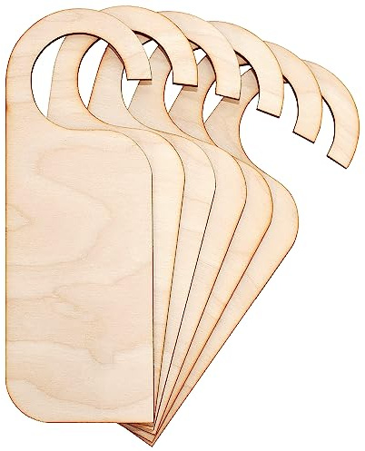 Creative Deco 10 x Türschild Holz | Türhänger Blanko in Größe 20 cm x 6-8cm | Holzschilder zum beschriften | Wendeschild | Perfekt als Deko Schild und für Decoupage, Bemalen & Brandmalerei