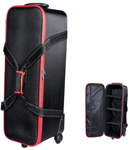 LENCARTA CB 04 Photography Roller Bag | 30x11x11 / 79x27x27cm | Travel Luggage Photography Bag with Caster Wheels for Studio Equipment, Video Light, Flash, Light Stand Tripod Bag
