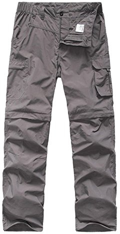 Asfixiado Boys Cargo Pants, Kids' Casual Outdoor Quick Dry Waterproof Hiking Climbing Convertible Trousers #9016 Grey-L, Straight