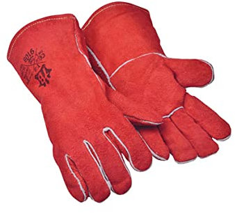 GUANTE SOLDADOR SERRAJE ROJO 34 CM 5 unidades