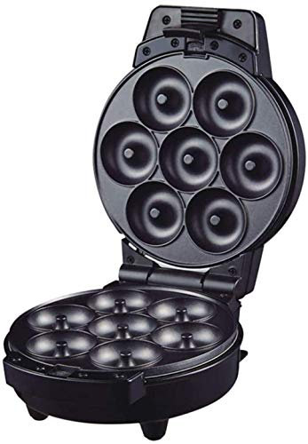 N/F Mini Donut Maker Waffle Maker Iron Machine Brownie & Waffle Maker Iron Machine Breakfast Machine Mini Cake Machine - Removable Non-Stick Plates Cool Touch Body & Matte Black Design