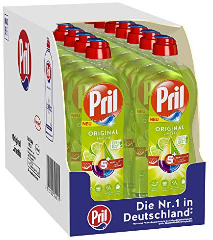 Pril 5 Plus Original Limette, Handgeschirrspülmittel, (14 x 675 ml) mit selbstaktiver Fettlösekraft