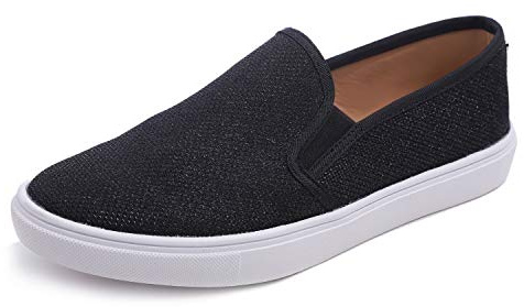 Feversole Women's Fashion Lurex Slip-on Sneaker Casual Flat Loafers,Baskets à Enfiler à la Mode pour Femmes Mocassins Plats décontractés