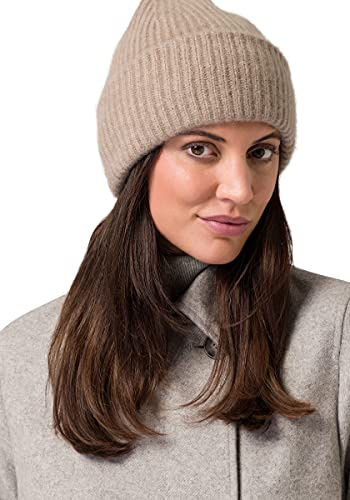 Style & Republic Kaschmir-Chunky Beanie Damen aus 100% Cashmere, Lang und großzügig geschnitten - Dein kuscheliger Premium Strick-Mütze für stilvolle Herbst- & Winter-Momente