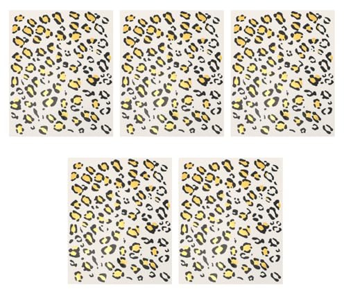 Lurrose 5 Blätter Leopard Gesicht Tattoo Leopardendruck Temporäre Tattoos Abnehmbarer Tattoos Aufkleber Halloween Temporäres für Cosplay- Party- Kostümfestival