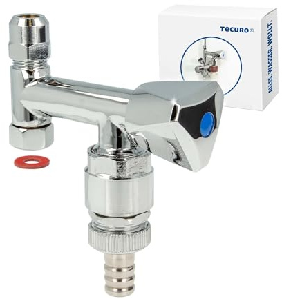 tecuro Vanne d'angle en laiton chromé avec aérateur de tuyau, pour montage sur vanne d'angle - 22255-RB