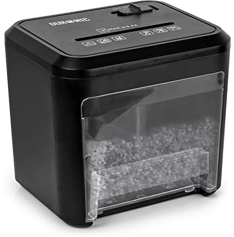 Duronic PS132 Aktenvernichter, Schredder mit Sicherheitsstufe P2, Reißwolf für Büro und Home-Office, Zerkleinerer für 3 Blatt Papier, 3,5 Liter