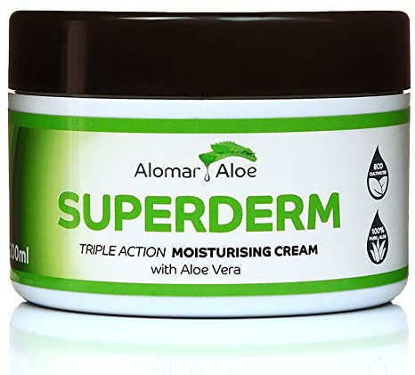 Soin ultime de la peau : lotion hydratante Superderm à l'aloe vera bio pour le visage et le corps, crème anti-eczéma pour homme et femme – Hydratant pour le visage des hommes et des femmes.