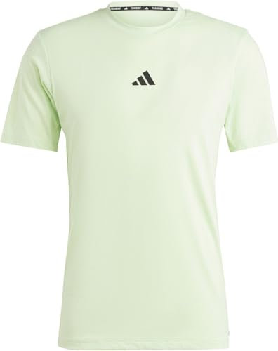 adidas Herren Workout Logo Tee T-Shirt, semi Green Spark/Black, L