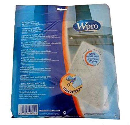 Filtro de tejido de grasa 140 G/M 470 X 970 M/M para horno Whirlpool – 481948048221