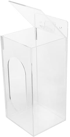 CHILDWEET Wall Mount Glove Dispenser and Face Mask Holder Acrylic Storage Box 100x95x240mm Single Compartment Organizer for Home and Office