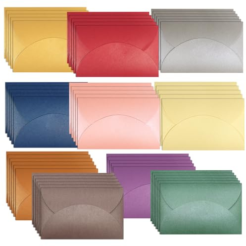 XINGSUI 50 Stk Mini Perlglanzpapier Umschläge,Faltbarer Umschlag,für Partys