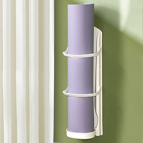 Yogamatten-Halter, Wandregal, weißer Faltbarer PP-Yogamatten-Träger, Heim-Fitnessstudio, Schaumstoffrolle, Pilates-Matten-Organizer, Fitness-Zubehör