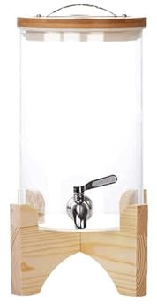 Dispensador de bebidas con grifo de acero inoxidable, dispensador de agua de vidrio de 2,5 l con soporte para grifo para restaurantes